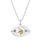 Sterling Silver Minnesota Vikings Football Pendant Necklace, Women's, Size: 24, Grey