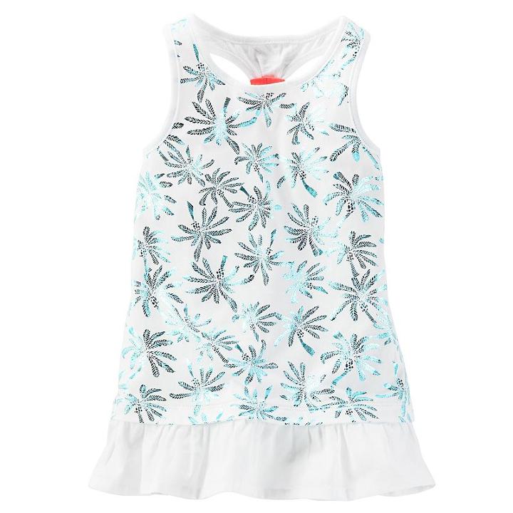Girls 4-6x Oshkosh B'gosh&reg; Foil Racerback Peplum Tank, Girl's, Size: 4, White