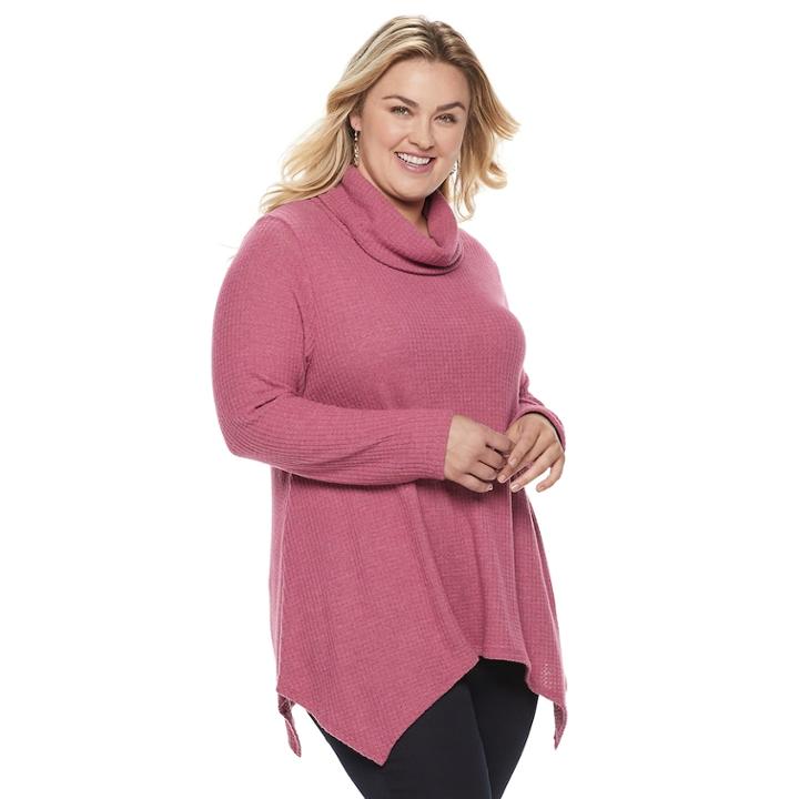 Plus Size Sonoma Goods For Life&trade; Supersoft Cowlneck Tunic, Women's, Size: 1xl, Pink