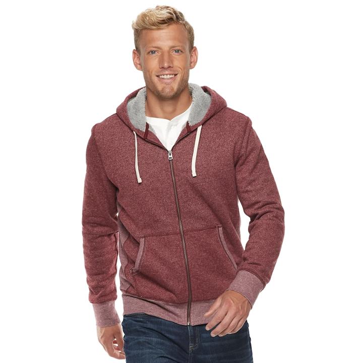 Men's Sonoma Goods For Life&trade; Supersoft Modern-fit Sherpa Fleece-lined Jacket, Size: Xxl, Dark Red