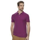 Men's Marc Anthony Luxury+ Solid Slim-fit Pique Polo, Size: L Tall, Dark Pink