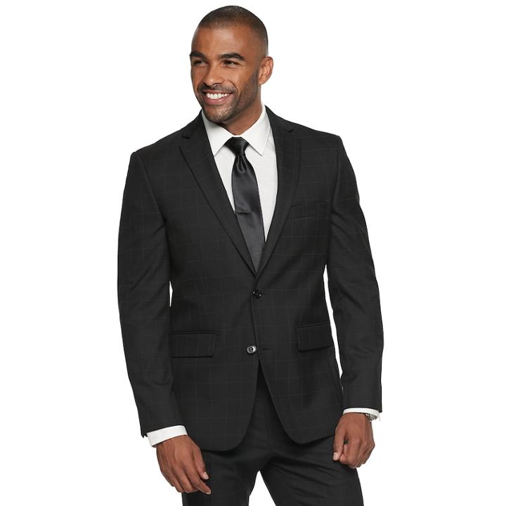 Men's Apt. 9&reg; Premier Flex Slim-fit Suit Coat, Size: 44 X-long, Black
