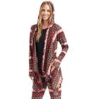 Women's Cuddl Duds Fleece Hooded Wrap Cardigan, Size: S-m, Dark Red