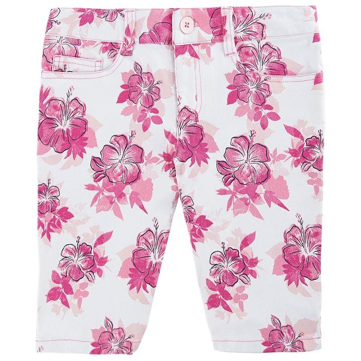 Girls 4-6x French Toast Printed Twill Skimmer Shorts, Girl's, Size: 4, Light Pink