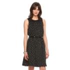 Women's Elle&trade; Print Fit & Flare Dress, Size: Xs, Black