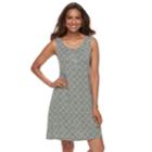 Women's Croft & Barrow&reg; Print Henley Tank Dress, Size: Small, Med Green