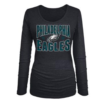 Women's 5th & Ocean Philadelphia Eagles Triblend Tee, Size: Small, Black