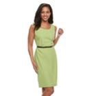 Women's Nina Leonard Sheath Dress & Jacket Set, Size: 16, Lt Green