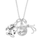Disney's Mickey Mouse Crystal Charm Necklace, Women's, White
