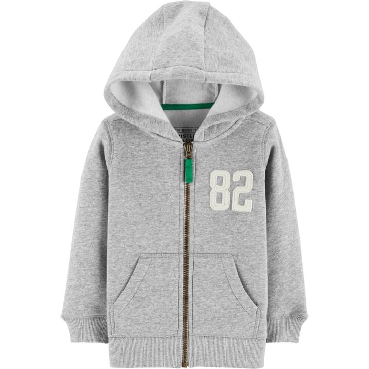 Baby Boy Carter's 82 Zip Hoodie, Size: 12 Months, Light Grey