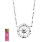 Crystal Sterling Silver Compass Necklace, Women's, Grey
