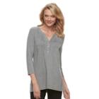 Women's Croft & Barrow&reg; Pleated Popover Top, Size: Medium, Med Grey