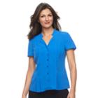 Women's Dana Buchman Trapunto Shirt, Size: Small, Med Blue