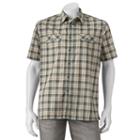 Men's Croft & Barrow&reg; Classic-fit Plaid Outdoor Performance Button-down Shirt, Size: Small, Lt Green