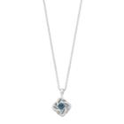 Simply Vera Vera Wang Sterling Silver Blue & White Diamond Accent Square Pendant, Women's