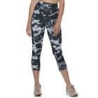 Juniors' So&reg; Tie-dye Yoga Capris, Teens, Size: Medium, Black
