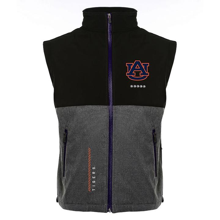 Men's Franchise Club Auburn Tigers Fusion Softshell Vest, Size: 3xl, Black