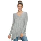 Juniors' Miss Chievous Drapey Long Sleeve Tunic, Teens, Size: Xs, Grey