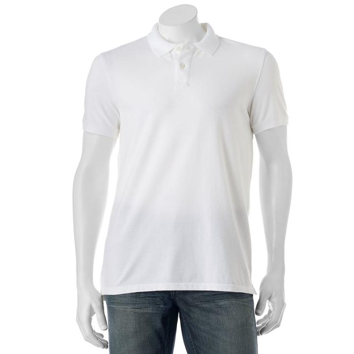 Men's Sonoma Goods For Life&trade; Flexwear Classic-fit Pique Polo, Size: Small, White