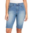 Women's Gloria Vanderbilt Amanda Bermuda Jean Shorts, Size: 10, Dark Blue