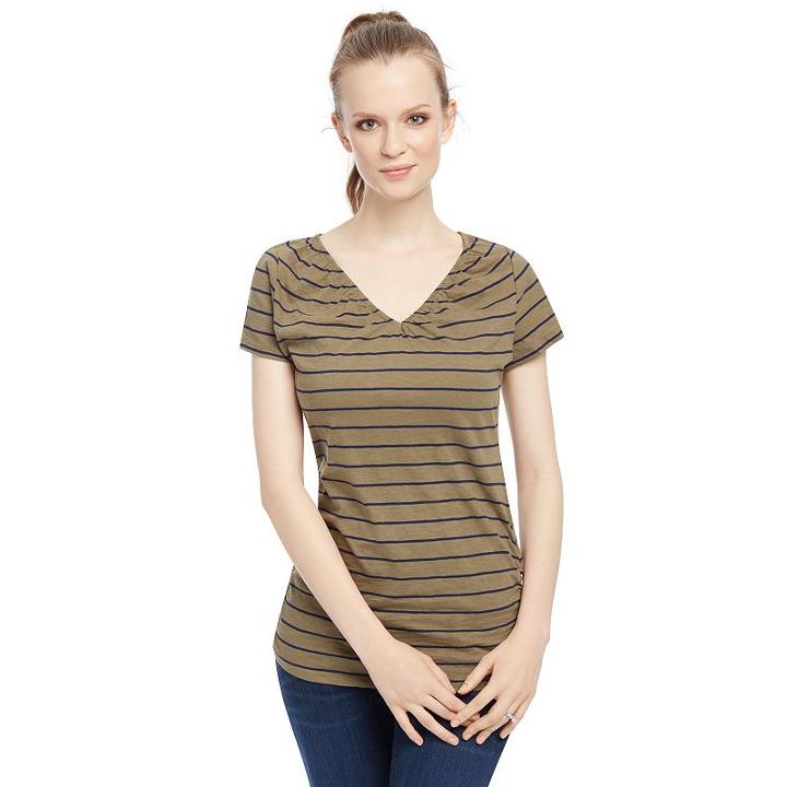 Maternity Oh Baby By Motherhood&trade; Pull-down Nursing Tee, Women's, Size: Large, Dark Green