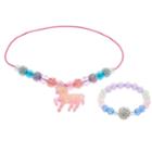 Girls 4-16 Elli By Capelli Unicorn Stretch Necklace & Stretch Bracelet Set, Pale Multi