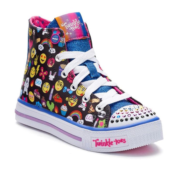 Skechers Twinkle Toes Shuffles Chat Time Girls' Light Up Sneakers, Girl's, Size: 1, Dark Beige