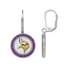 Minnesota Vikings Crystal Team Logo Drop Earrings, Women's, Purple