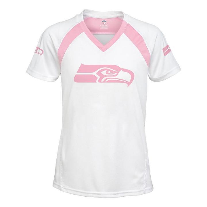 Girls 7-16 Seattle Seahawks Fashion Tee, Girl's, Size: L(14), White