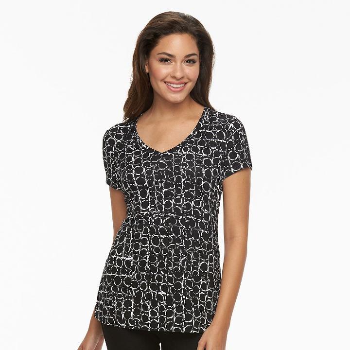 Women's Apt. 9&reg; Essential Tee, Size: Large, Black