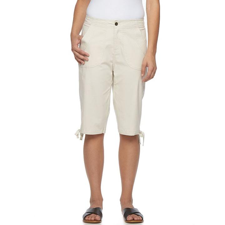 Women's Caribbean Joe Skimmer Capris, Size: 10, Dark Beige
