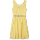Girls 7-16 Speechless Chiffon Embellished Waist Knee Length Dress, Girl's, Size: 14, Lt Yellow