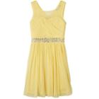 Girls 7-16 Speechless Chiffon Embellished Waist Knee Length Dress, Girl's, Size: 14, Lt Yellow