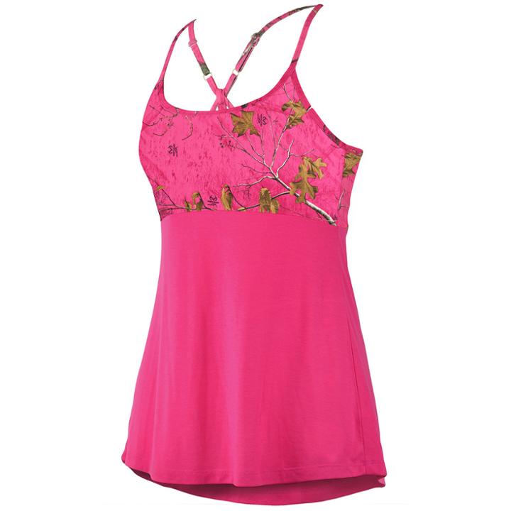 Women's Realtree Rise Strappy Tank, Size: Small, Dark Pink