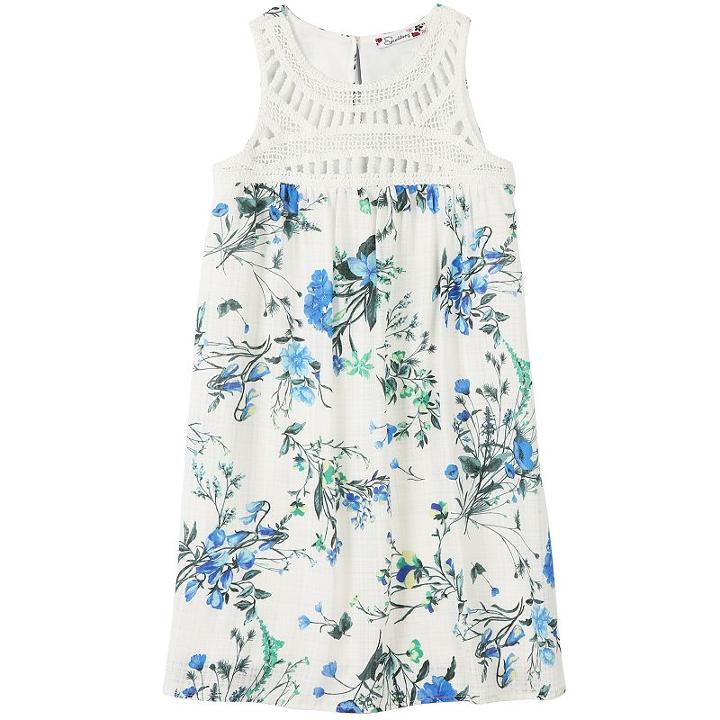 Girls 7-16 Speechless Floral Crochet-yoke Dress, Girl's, Size: 7, Blue Other