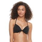 Women's S.o.s. Sun Ocean Sand Bra-sized Underwire Halter Bikini Top, Size: 32d/34d, Black