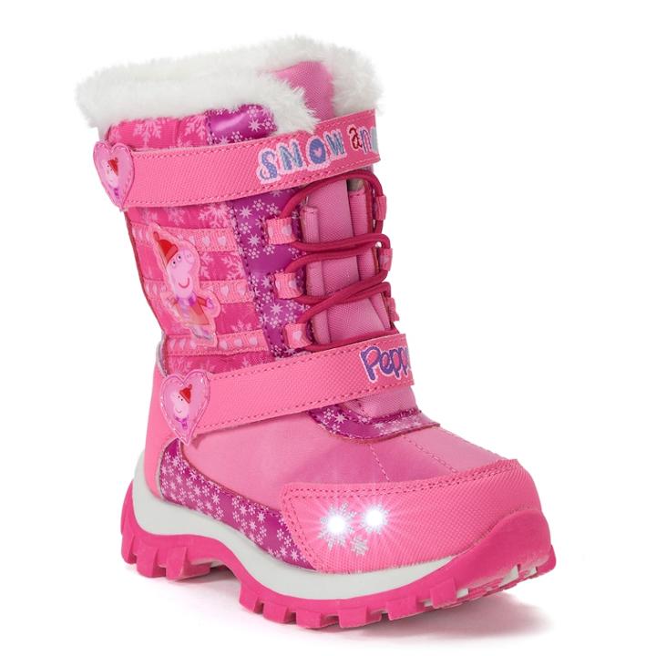 Peppa Pig Toddler Girls' Light Up Winter Boots, Size: 10 T, Pink