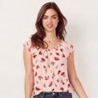 Women's Lc Lauren Conrad Love, Lauren Pleated Top, Size: Xl, White