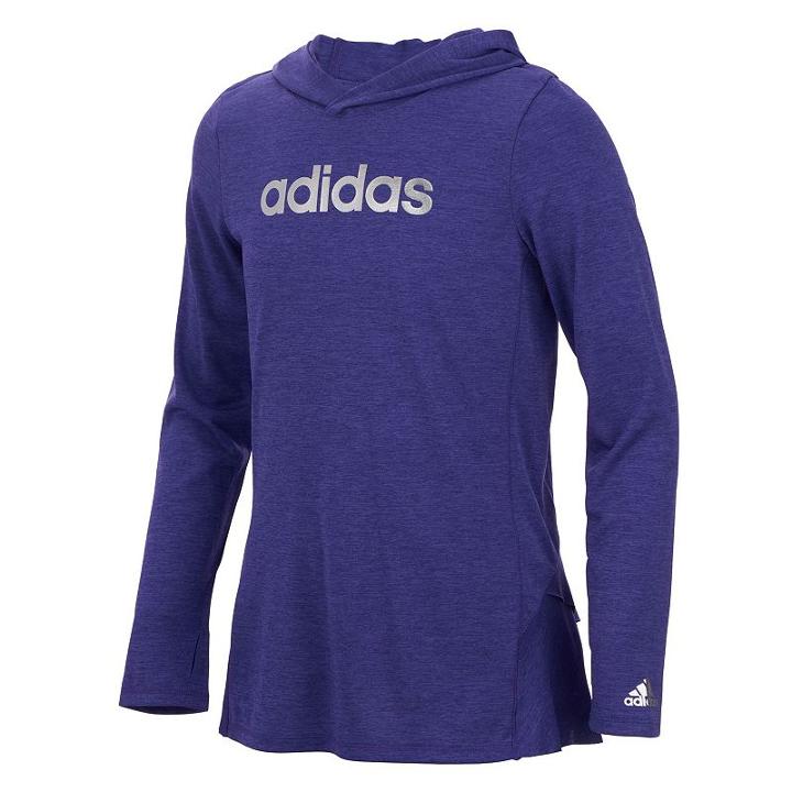 Girls 7-16 Adidas Logo Graphic Hoodie, Size: Xl, Drk Purple