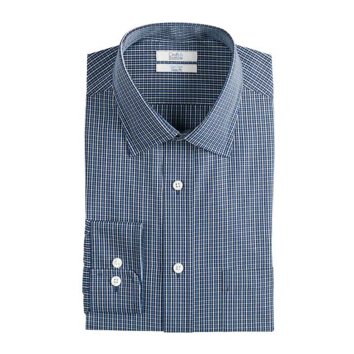 Men's Croft & Barrow&reg; Regular-fit Easy-care Spread-collar Dress Shirt, Size: 16.5-32/33, Dark Blue