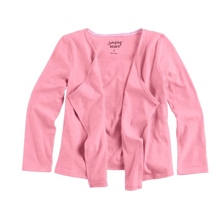 Girls 4-10 Jumping Beans&reg; Open Front Cardigan, Size: 8, Brt Pink