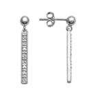 Sterling Silver 1/10-ct. T.w. Round-cut Diamond Stick Drop Earrings, Women's, White