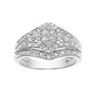 Lovemark 10k White Gold 3/8 Carat T.w. Certified Diamond Cluster Oval Halo Engagement Ring, Women's, Size: 7