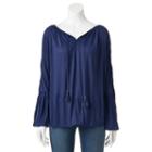 Women's French Laundry Raglan Peasant Top, Size: Large, Blue Other