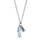 Simply Vera Vera Wang Faceted Stone, Spike & Tassel Two Tone Dual Strand Necklace, Women's, Blue