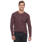 Big & Tall Sonoma Goods For Life&trade; Classic-fit Garment-dyed Henley, Men's, Size: L Tall, Brown