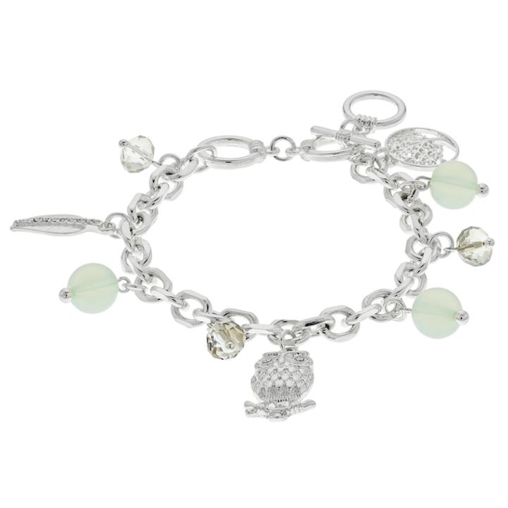 Tree Of Life, Owl & Leaf Charm Toggle Bracelet, Women's, Blue