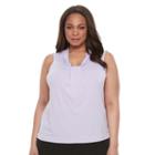 Dana Buchman, Plus Size Printed Knot-front Top, Women's, Size: 3xl, Med Purple