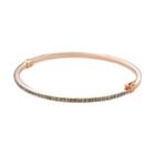 Diamond Mystique Sterling Silver Bangle Bracelet, Women's, Size: 7, Pink