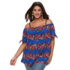 Plus Size French Laundry Off-the-shoulder Peasant Top, Women's, Size: 1xl, Drk Purple